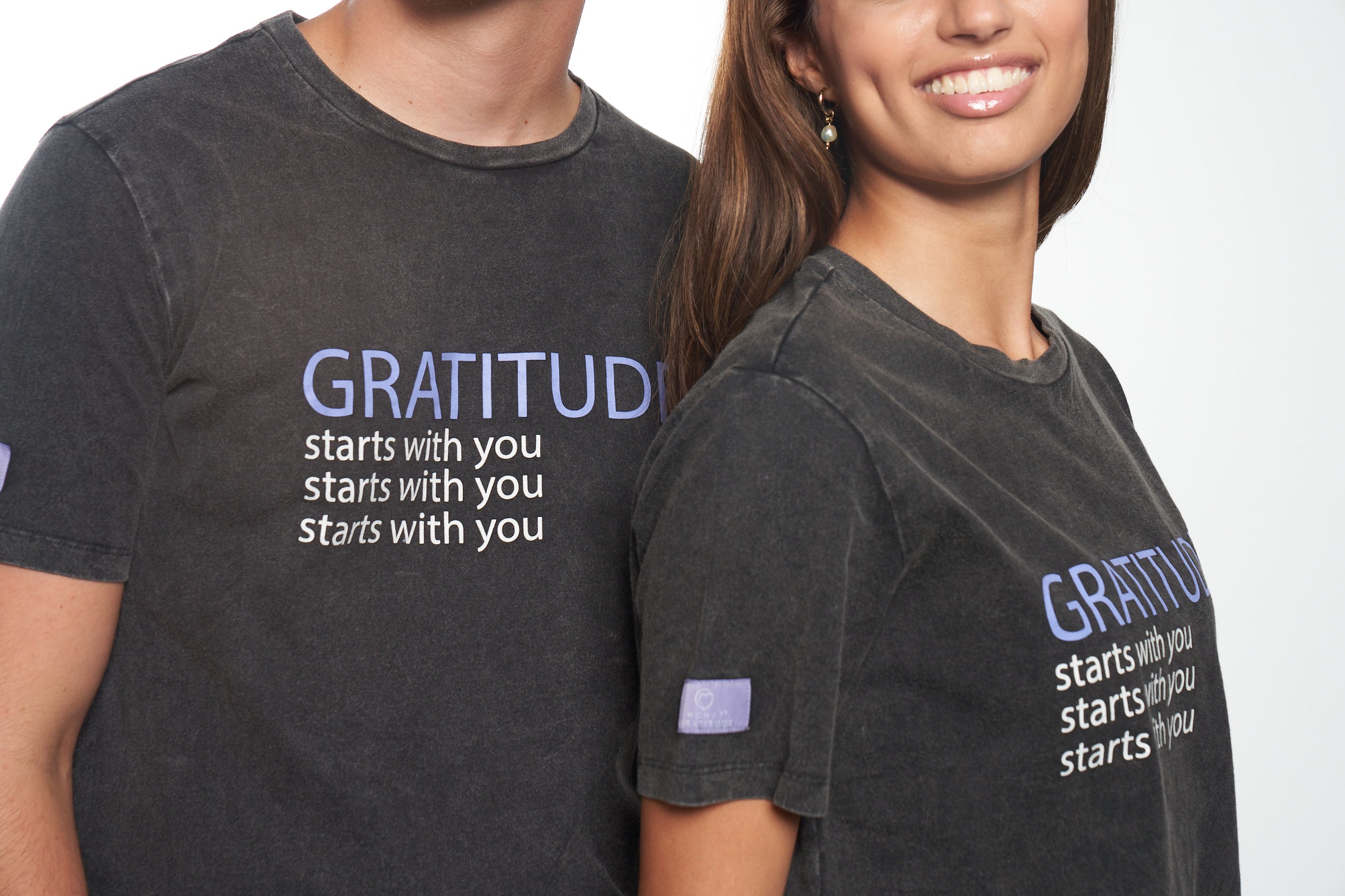 Gratitude Starts with You Repeating Gray Tshirt