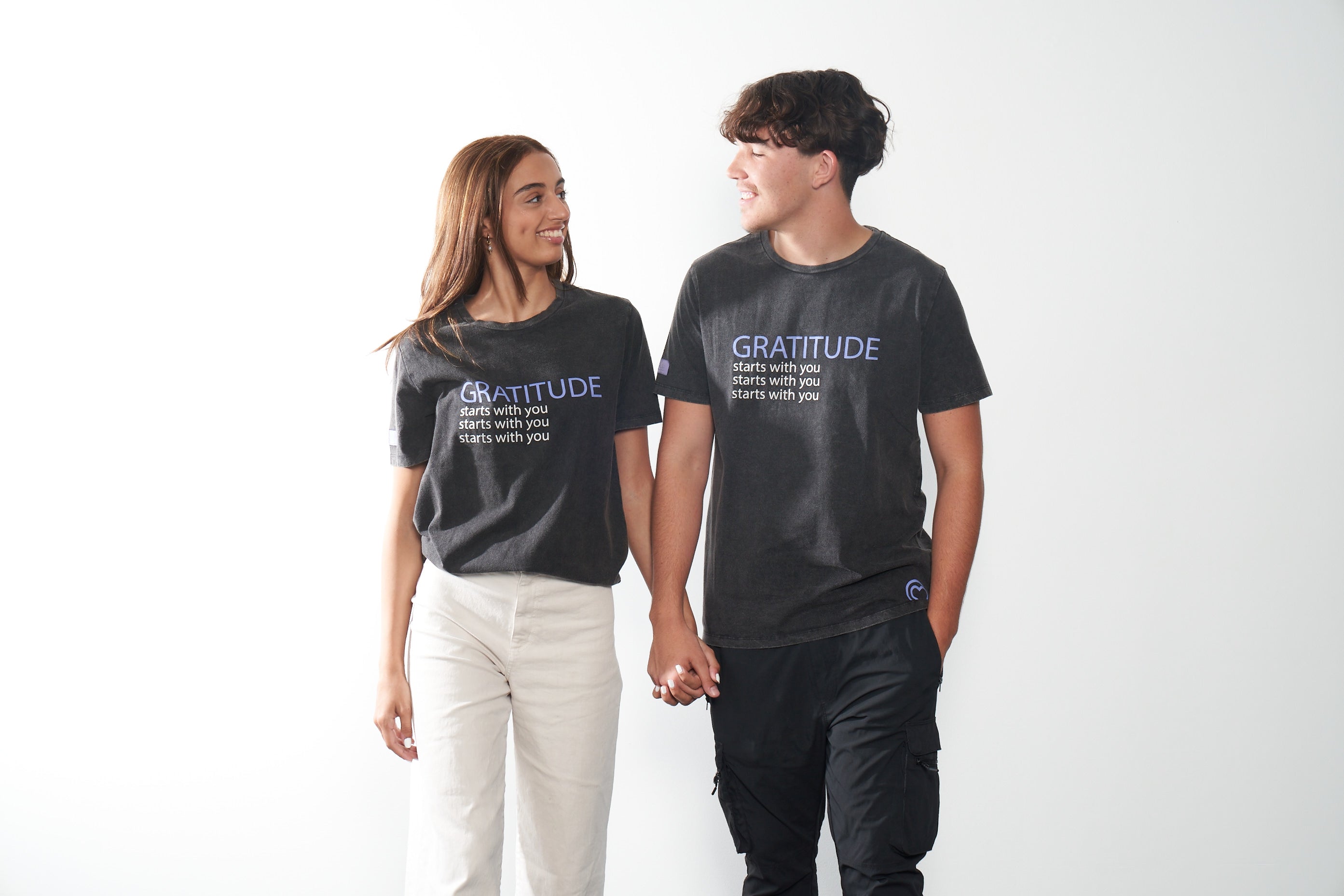 Gratitude Starts with You Repeating Gray Tshirt